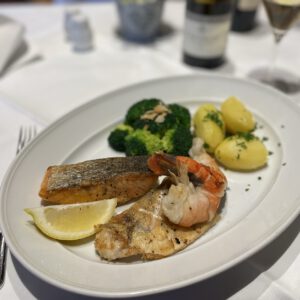 Fish platter at the restaurant of the Hotel Erber in the Munich region