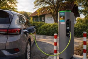 E-Ladestation für Autos am Parkplatz in Ismaning bei München
